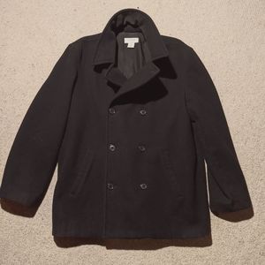 Men's Black J Crew Peacoat